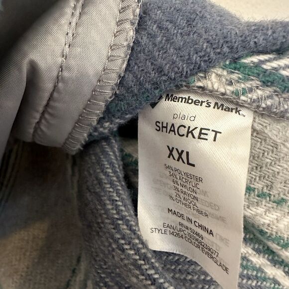 MembersMark Woman's Size 2XL Blue Plaid Heavy Shirt Jacket Shacket - Picture 4 of 6
